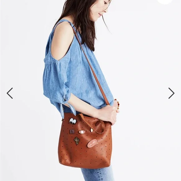 Madewell Chocolate Brown The Transport Crossbody Bag: Geo Holepunch Edition - Picture 12 of 15